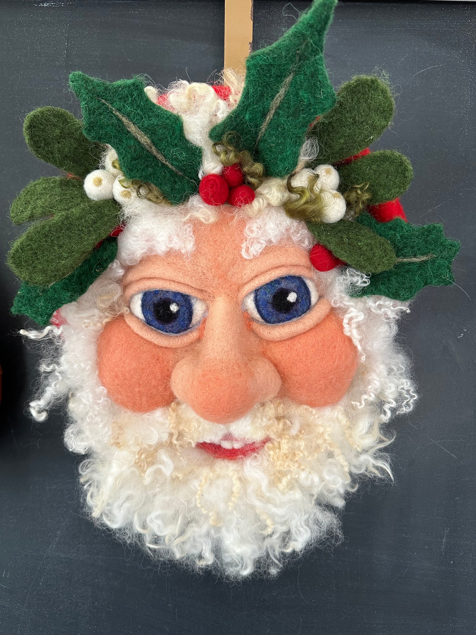 Needle felted  3d Winter wall hanging