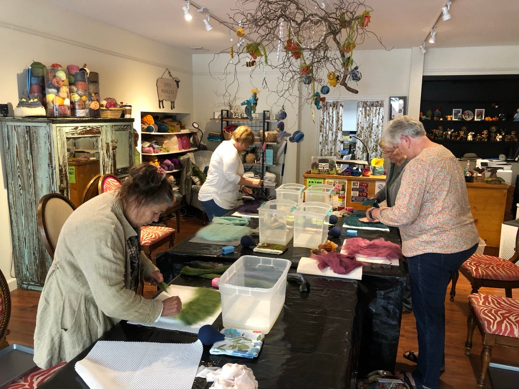 wet felting bags around resist