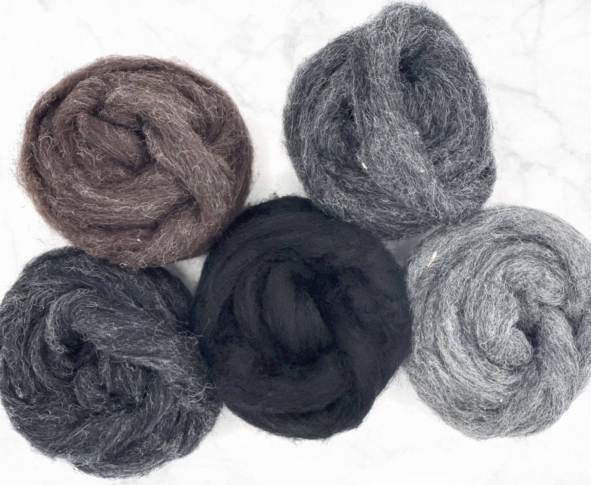 world of wool roving dark