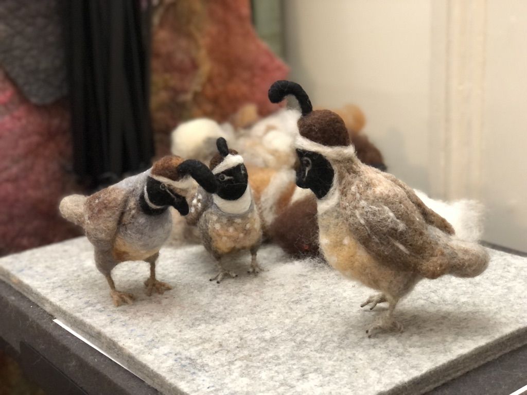 Needle felted partridge
