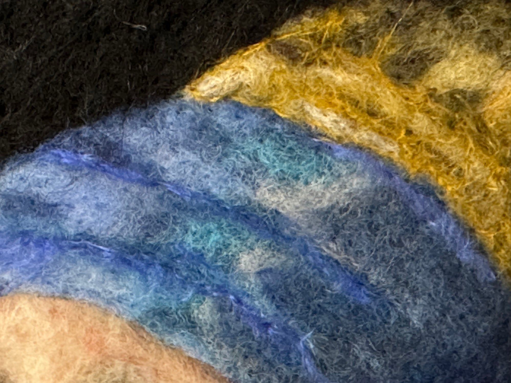 Needle felted picture, inspired by the Girl with the pearl earring