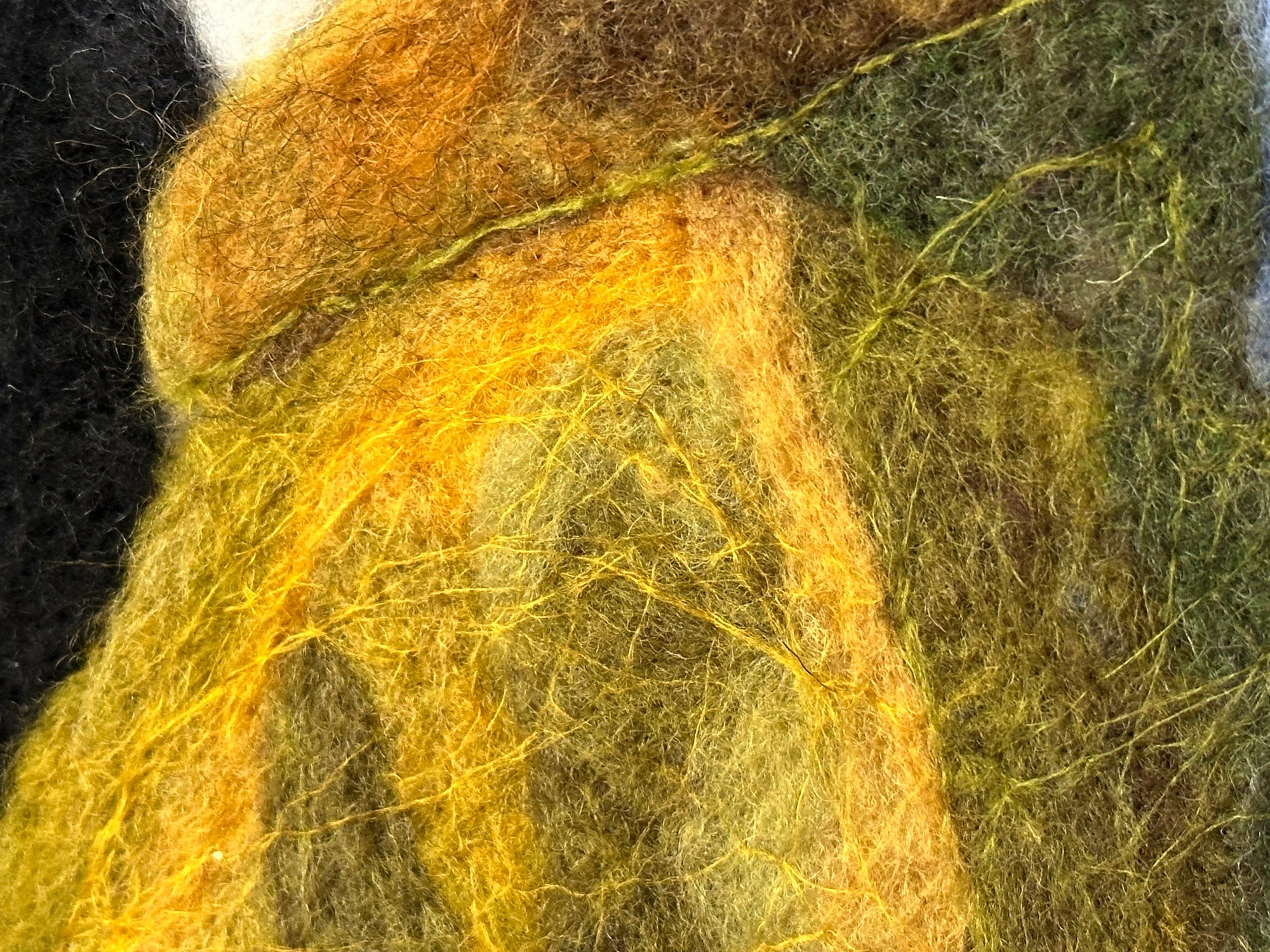 Needle felted picture, inspired by the Girl with the pearl earring
