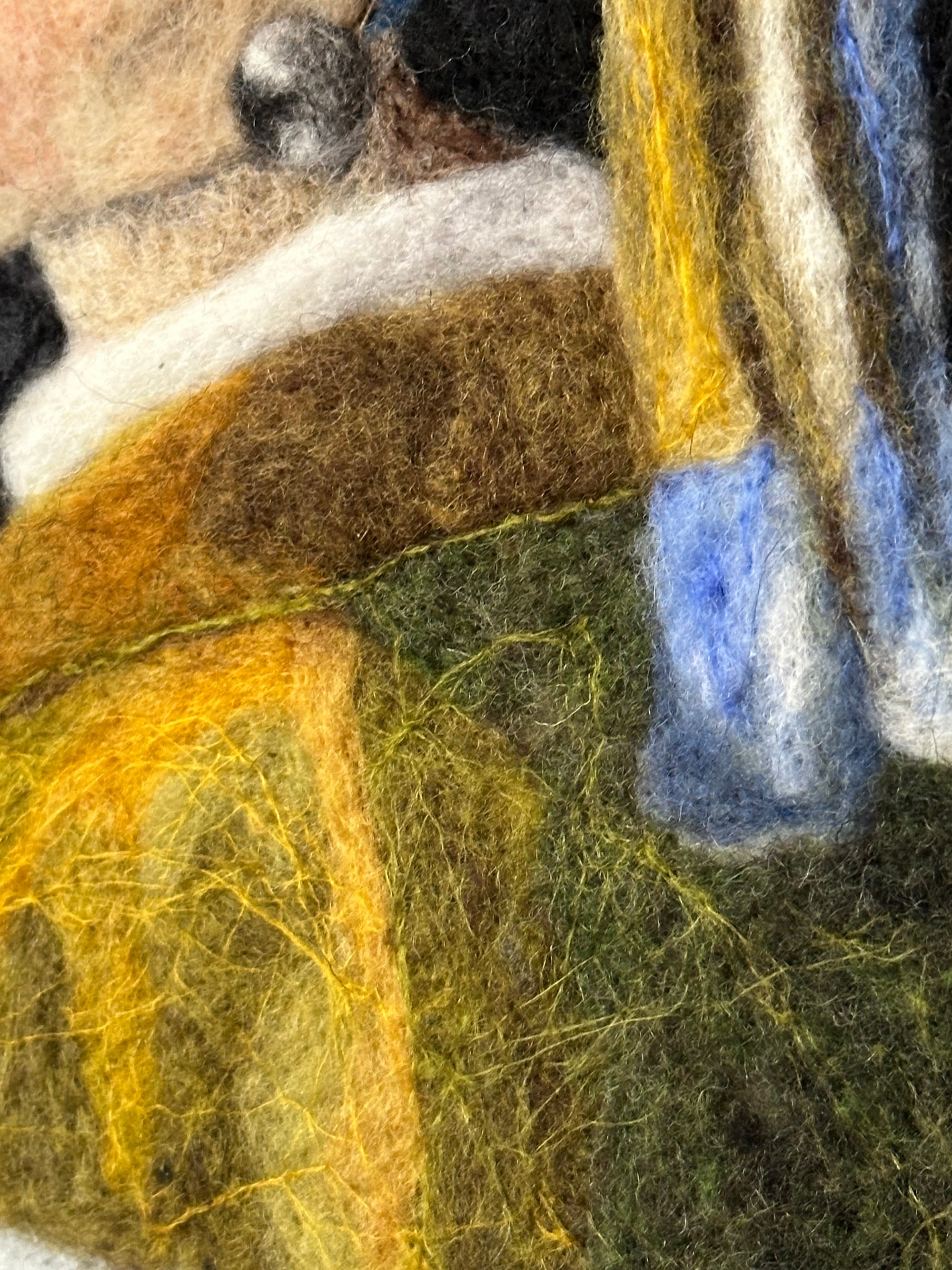 Needle felted picture, inspired by the Girl with the pearl earring