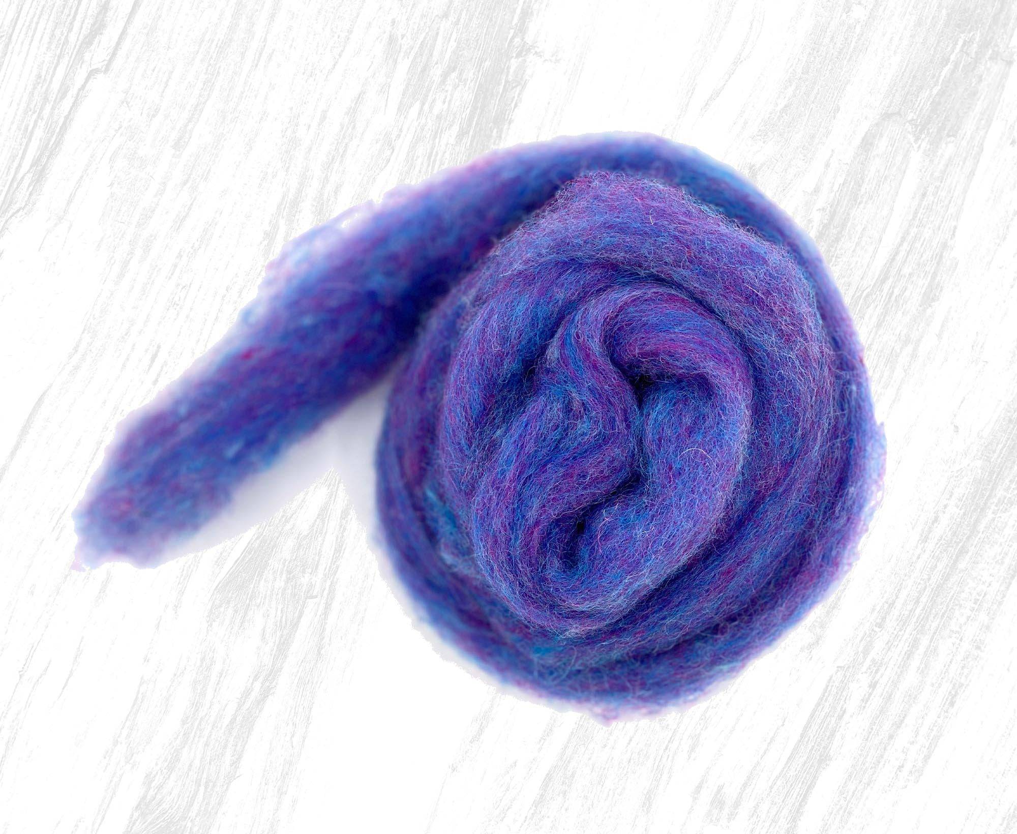 World of Wool roving, parma violet