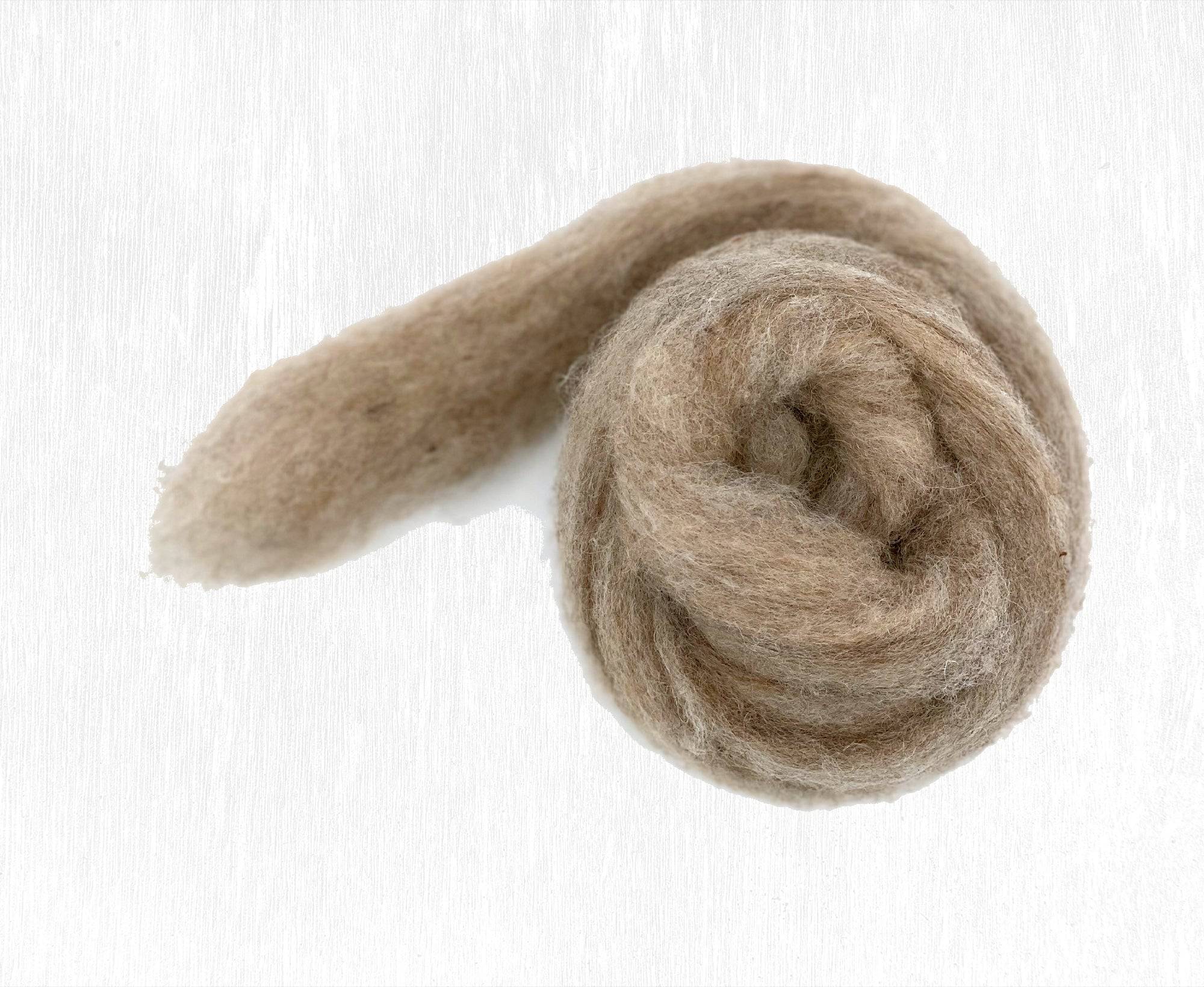 World of Wool roving, rabbit