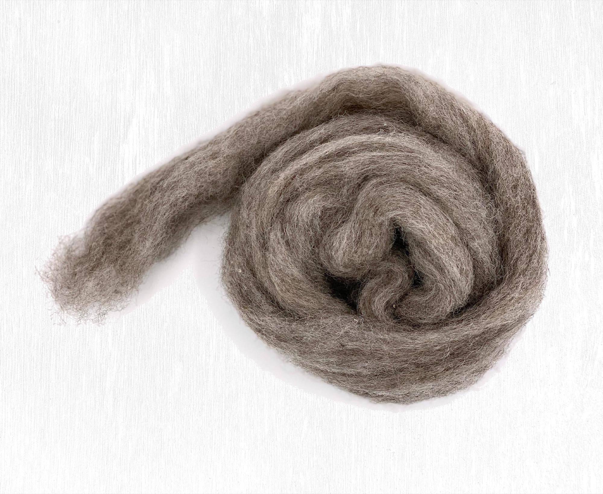 World of Wool roving, squirrel