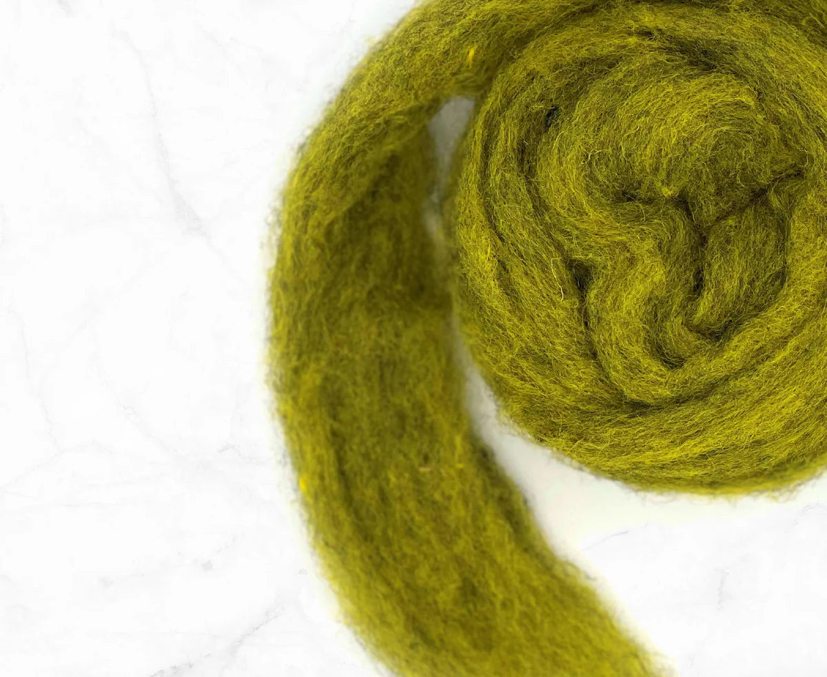 World of Wool roving, sunflower