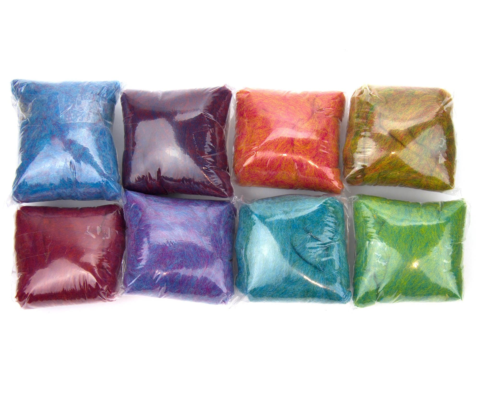 World of Wool roving, tutti-frutti bundle
