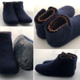 Load image into Gallery viewer, Blue felted Slippers women 8.5
