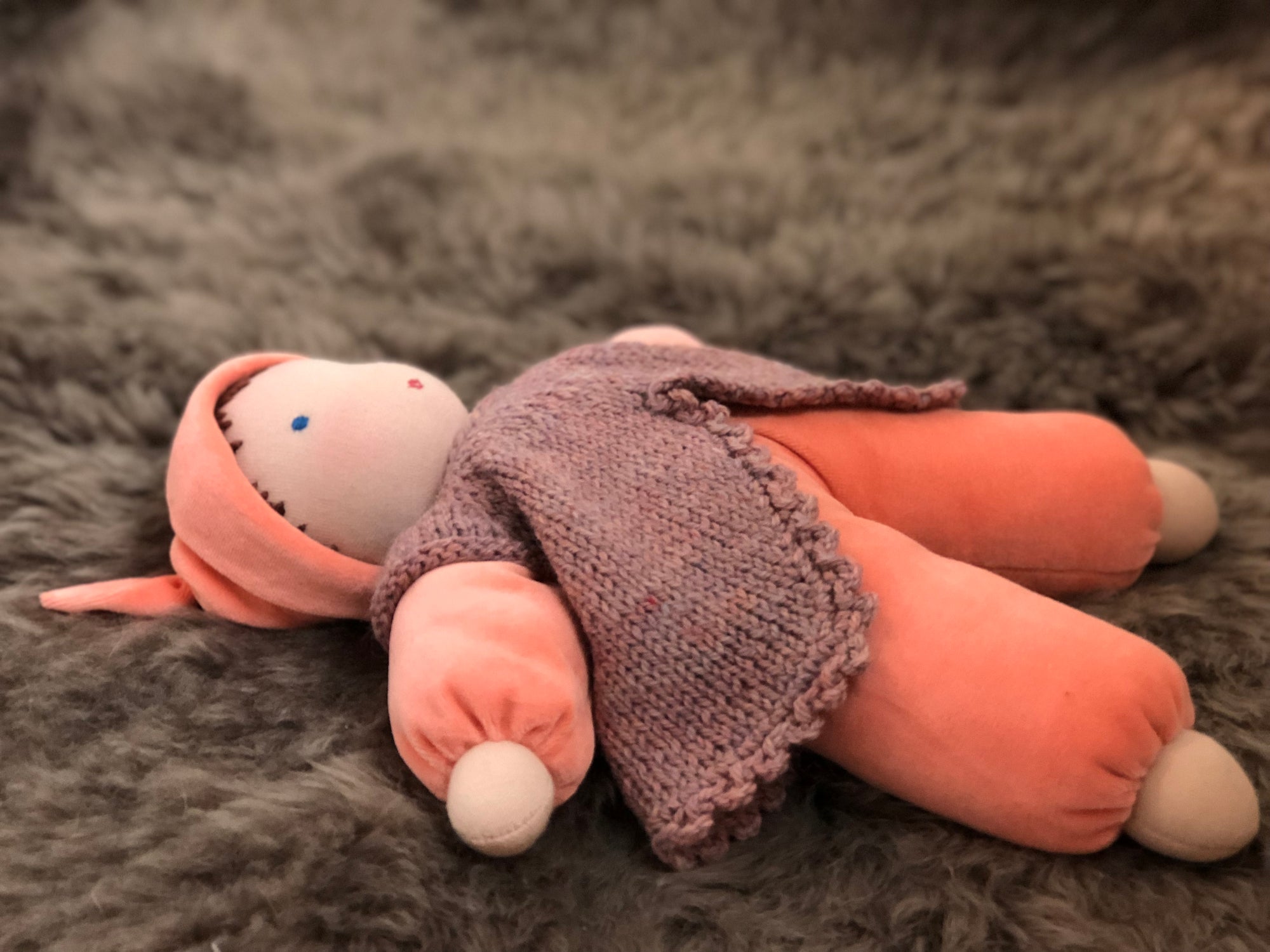 first baby doll, cuddle doll, cotton velour doll, waldorf doll, snuggle doll, toddler doll, nursery gift, baby shower gift